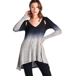 Long sleeve flare knit top